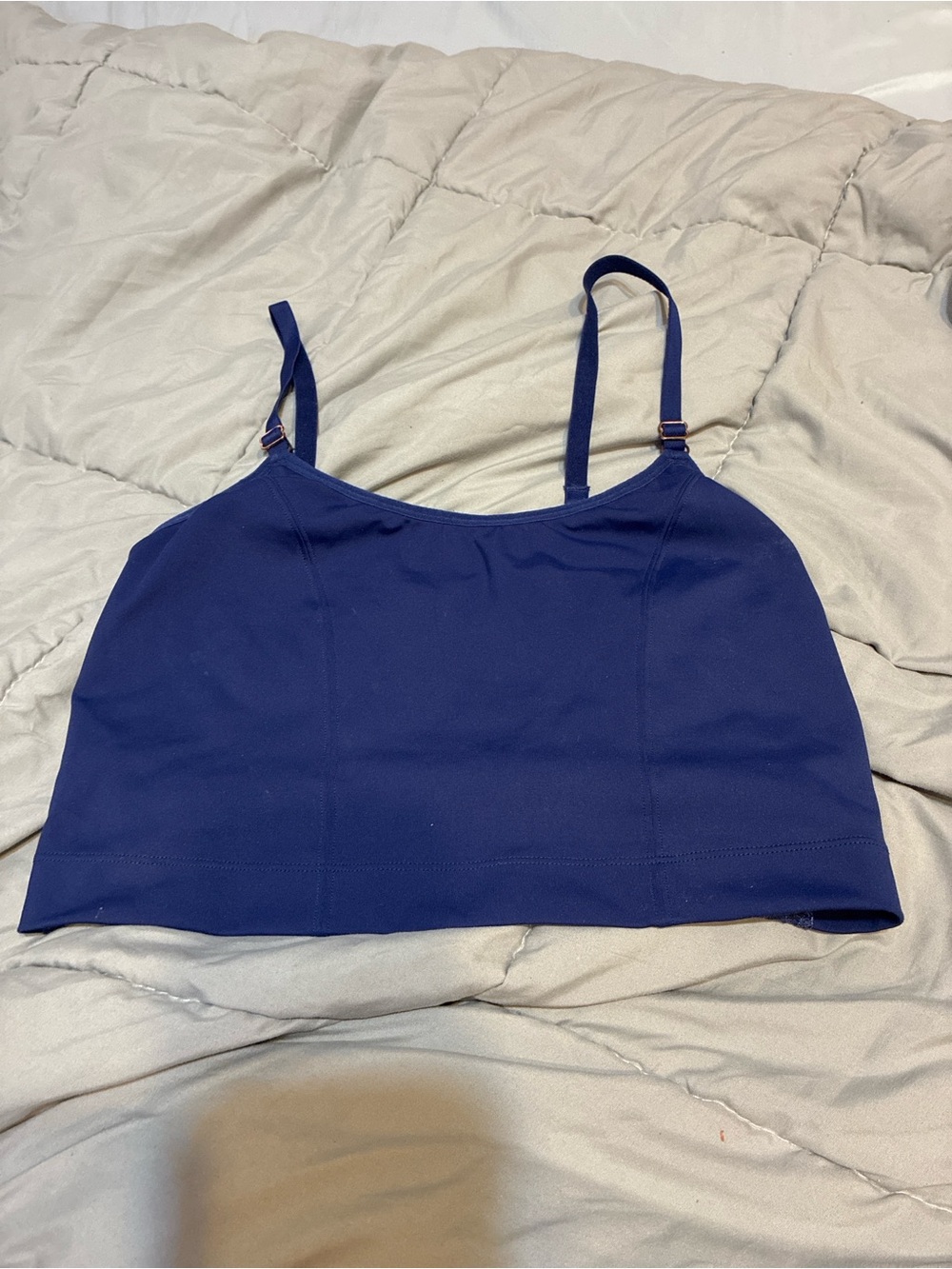 Adjustable Navy Blue Amelia Cropped Cami